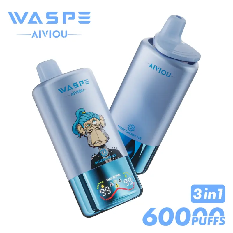 WASPE 60000 60k Puffs 3 in 1 Flavors Newest Original Rechargeable LED Display Disposable Vape
