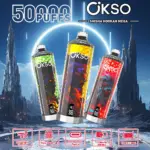 OKSO Shisha Hookah Mega 50000 50K Puffs Latest Original LED Display Disposable Vape Pen