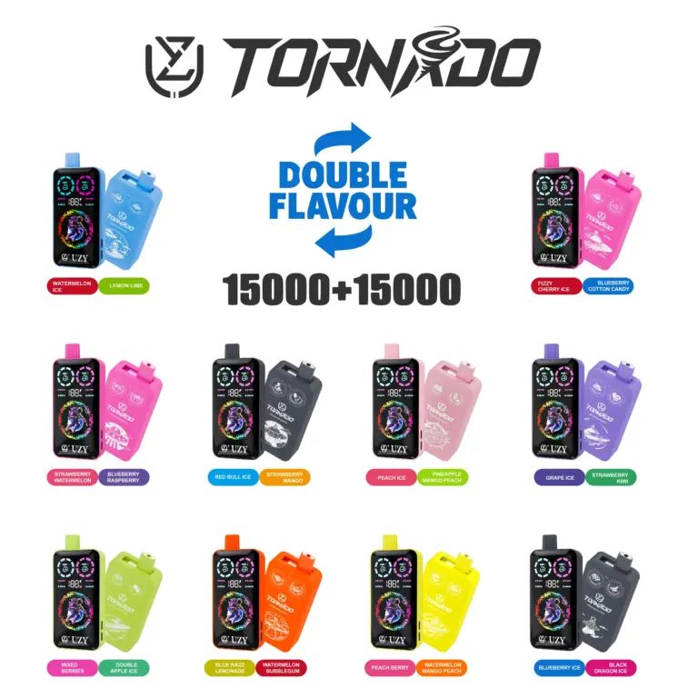 UZY Tornado 30000 30K Puffs Double Taste RGD Screen Display Disposable Vape