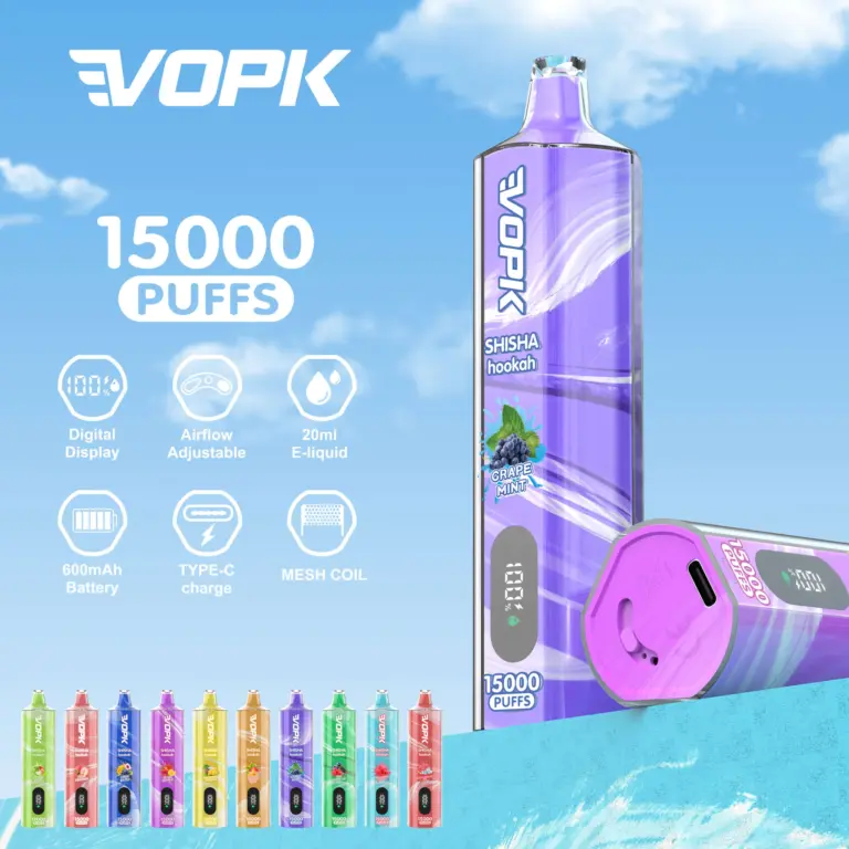 VOPK Shisha Hookah 15000 15K Puffs Original Edition DTL Disposable Vape Pen
